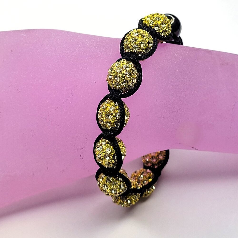 Shambala Bracelet in Yellow Diamante rhinestones
